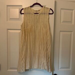 Sleeveless Cream Lace Free People Dress